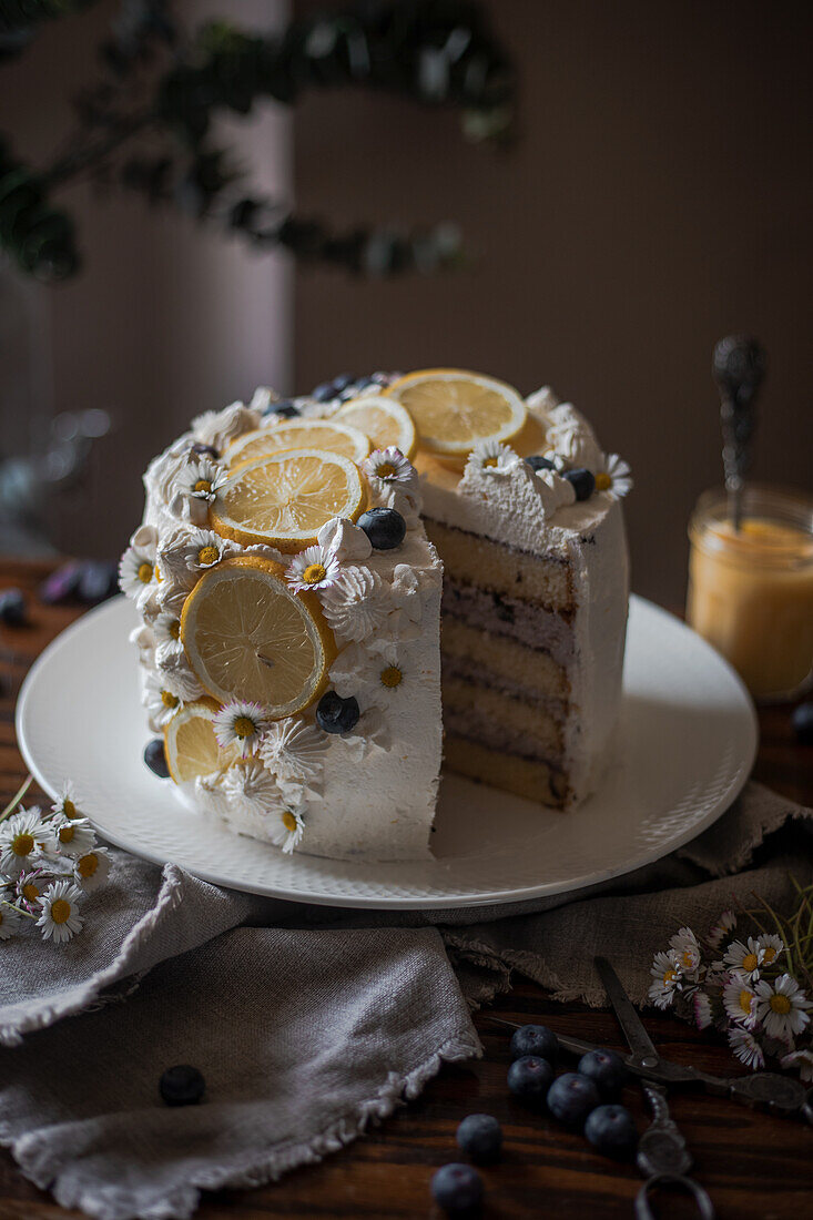 Blaubeer-Zitronen-Torte