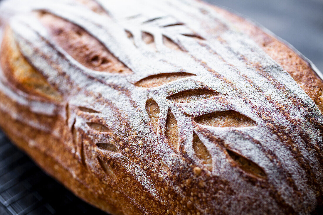 Hausgemachtes Sauerteigbrot (Close Up)