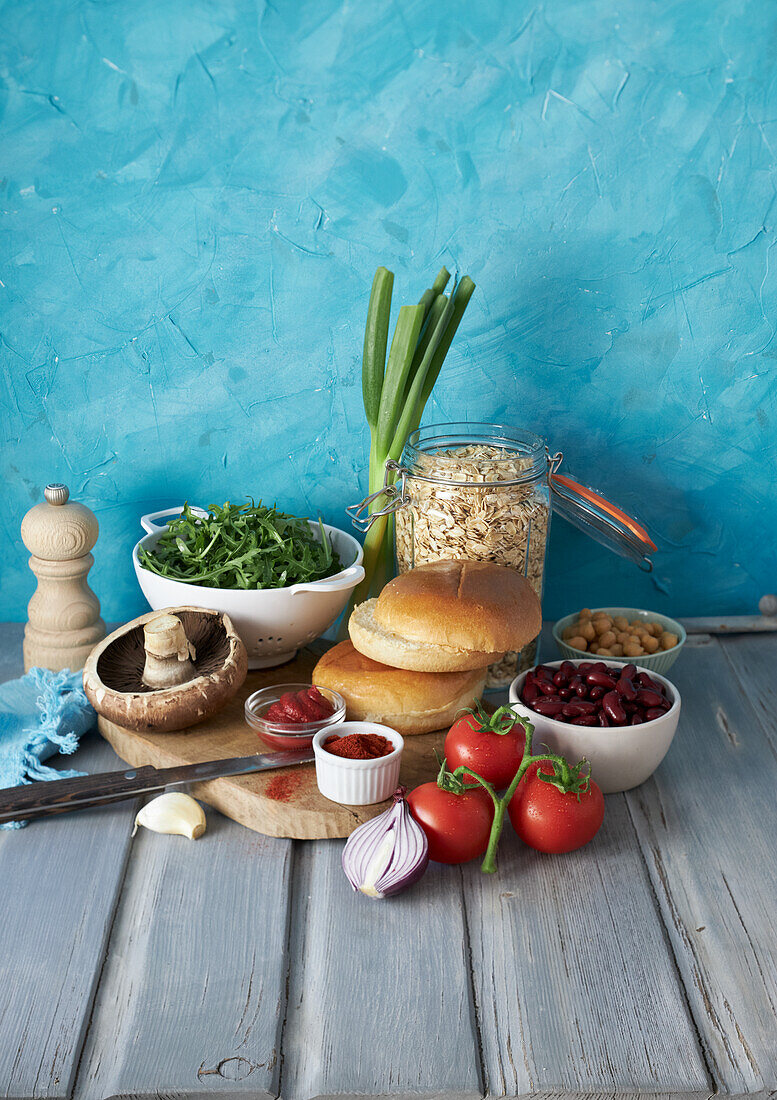 Ingredients for veggie burgers