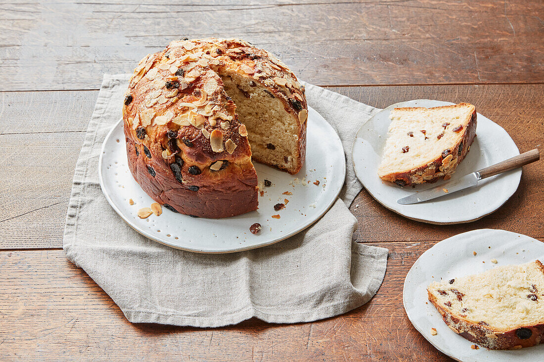 Classic Panettone, cut into slices