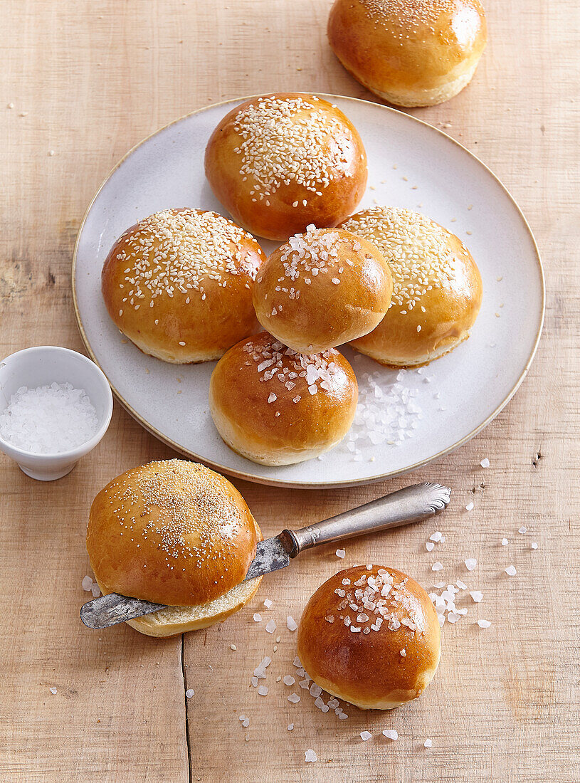 Homemade hamburger buns