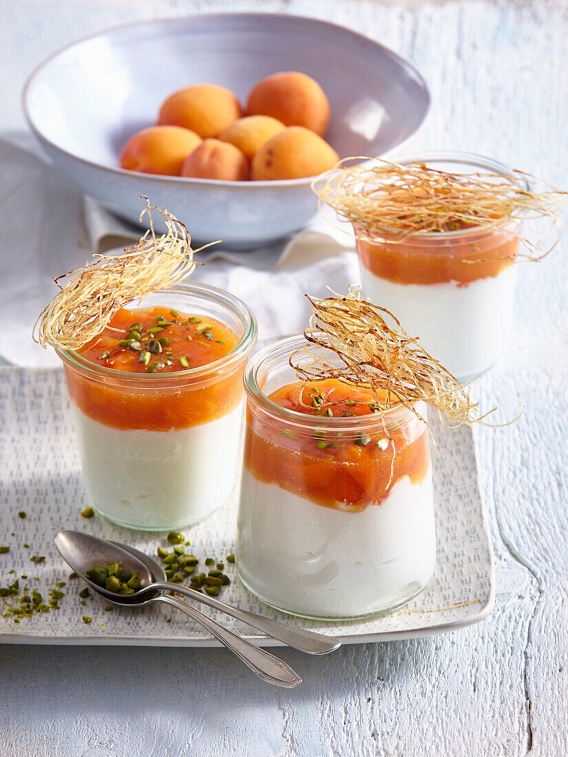 Homemade apricot yoghurt