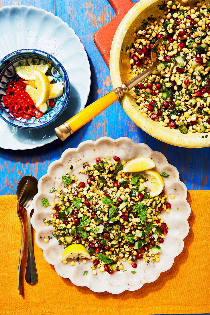 Chana Daal Chaat mit Tamarinde und Kräutern (Indien)