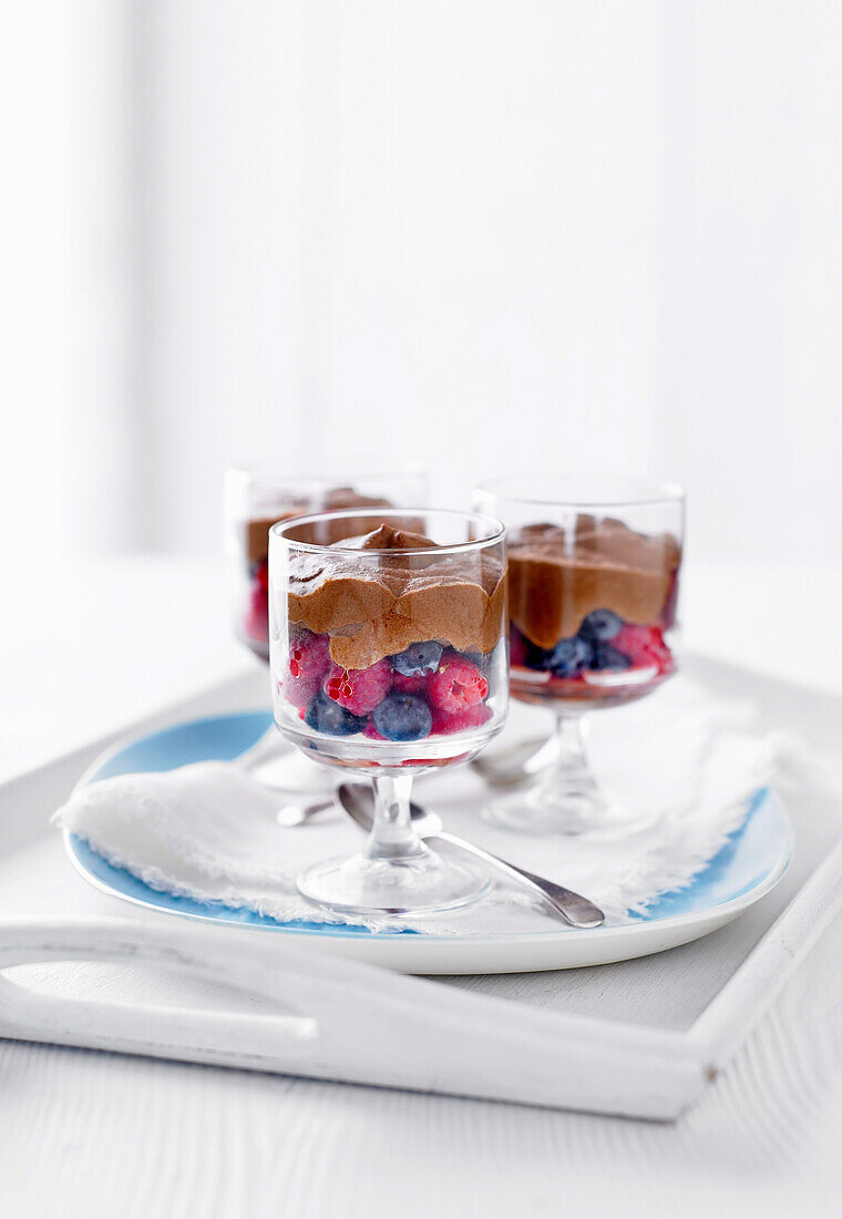 Chocolate mousse with berries