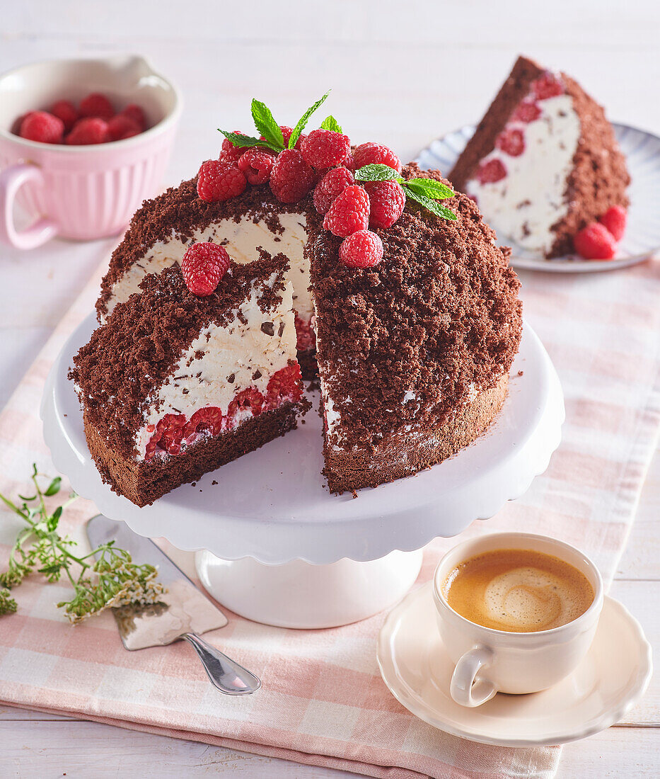 German raspberry mole cake