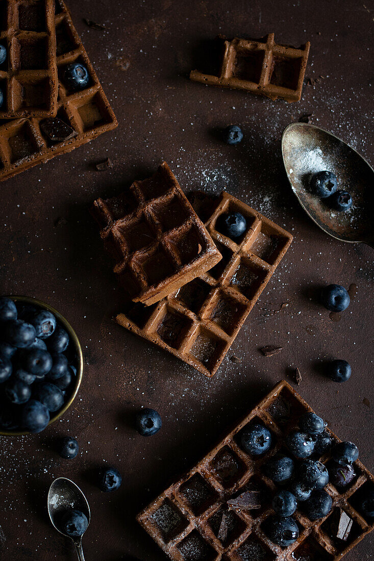 Cocoa wafers with blueberries
