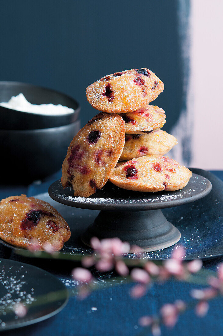 Madeleines with berries