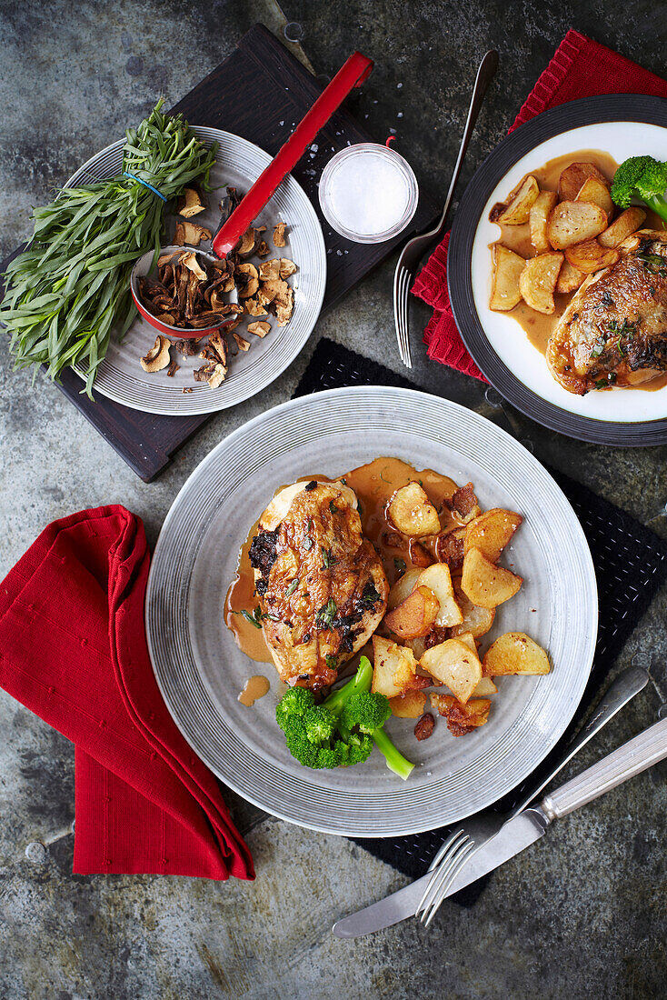 Creamy chicken with wild mushrooms