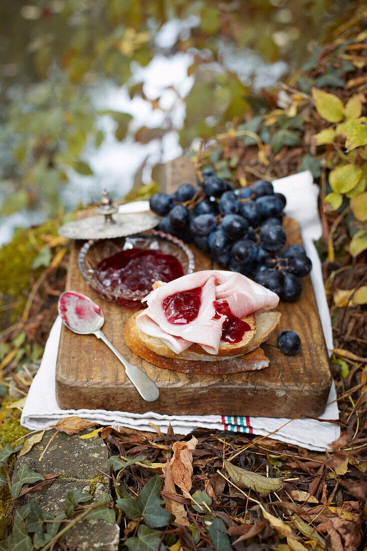 Homemade grape and rosemary jelly