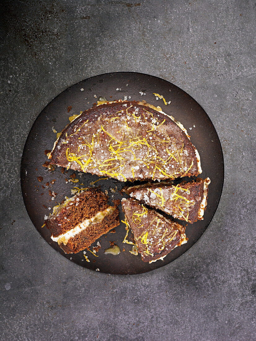 Sticky Ginger Lemon Drizzle Cake