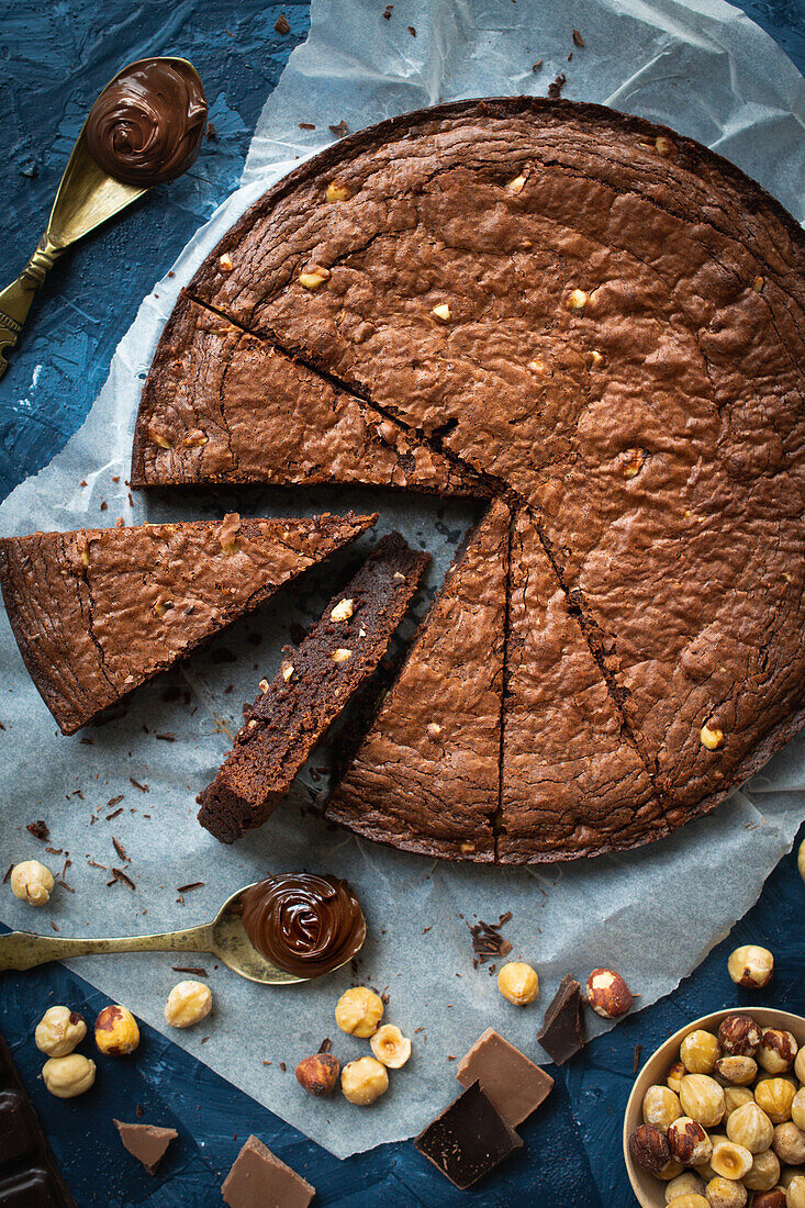 Browniekuchen mit Nüssen