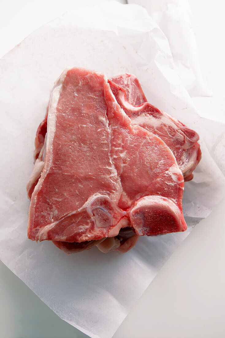Raw veal T-bone steaks