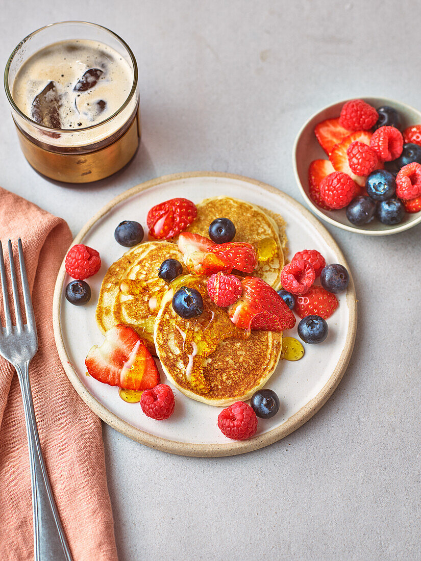 Gluten-free pancakes with berries