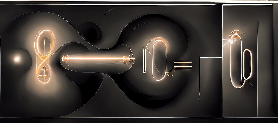 Quantum computing, conceptual illustration