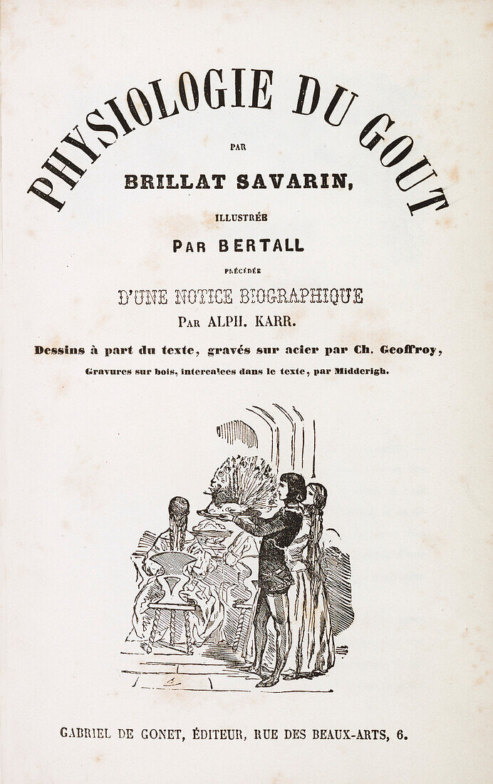 Title page of 'Physiology of taste', 19th century