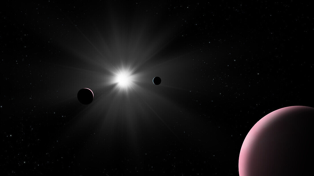 Nu2 Lupi planetary system, illustration