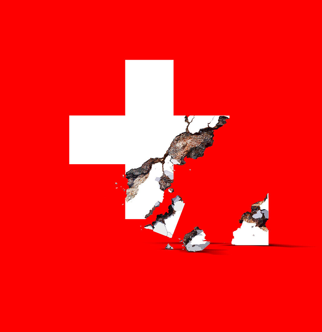 Swiss collapse, conceptual illustration