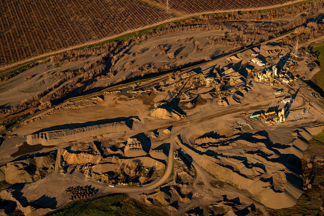 Concrete quarry, aerial photograph