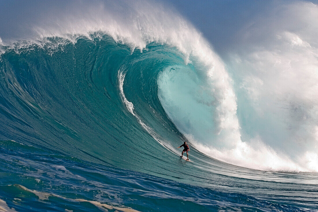 Big wave surfing in Hawaii, USA