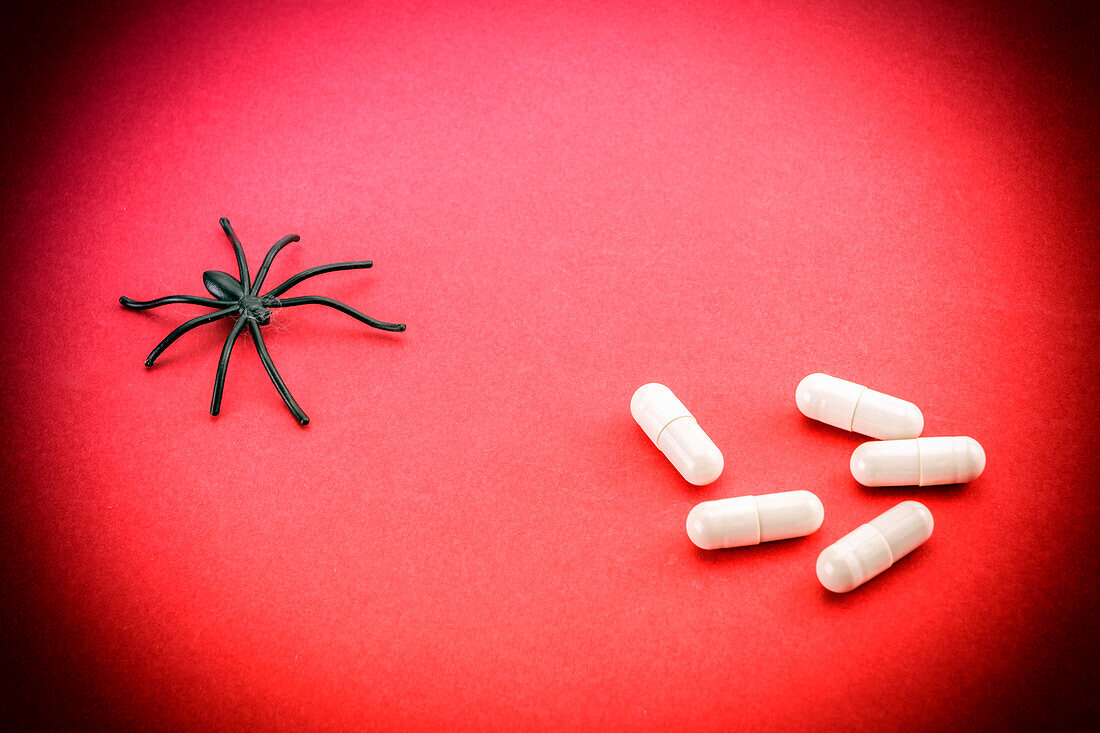 Phobia of medication, conceptual image