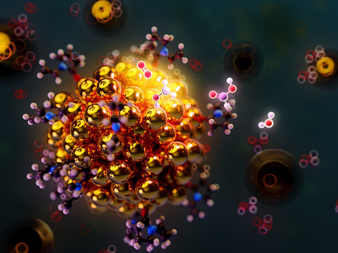 Nanoparticle catalyst for oxidation reaction, illustration
