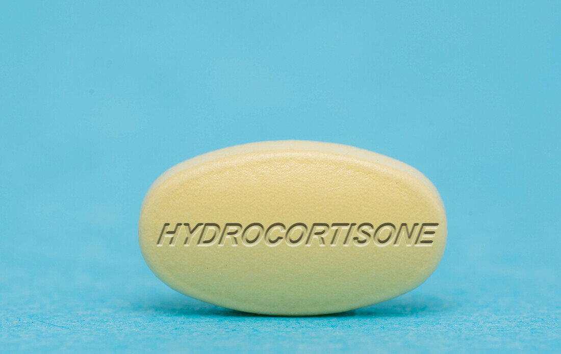 Hydrocortisone pill, conceptual image