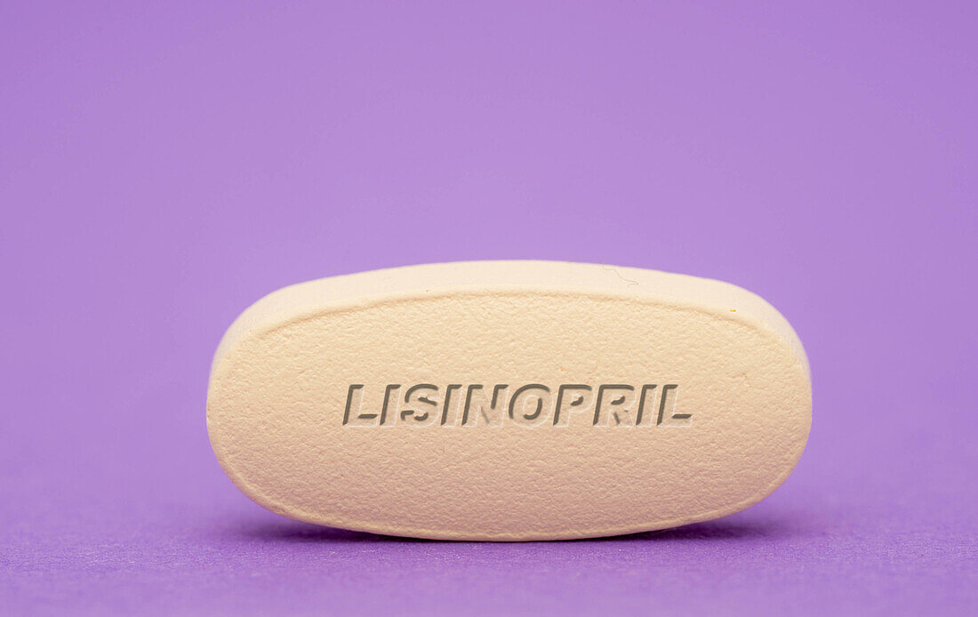 Lisinopril pill, conceptual image