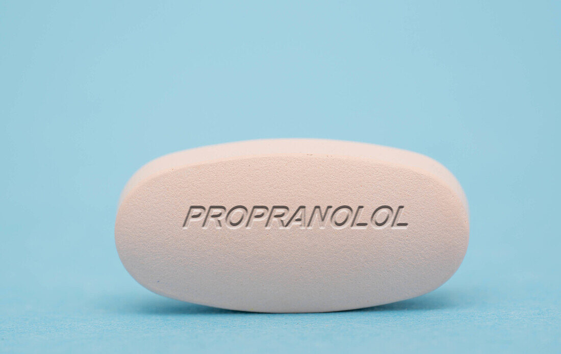 Propranolol pill, conceptual image