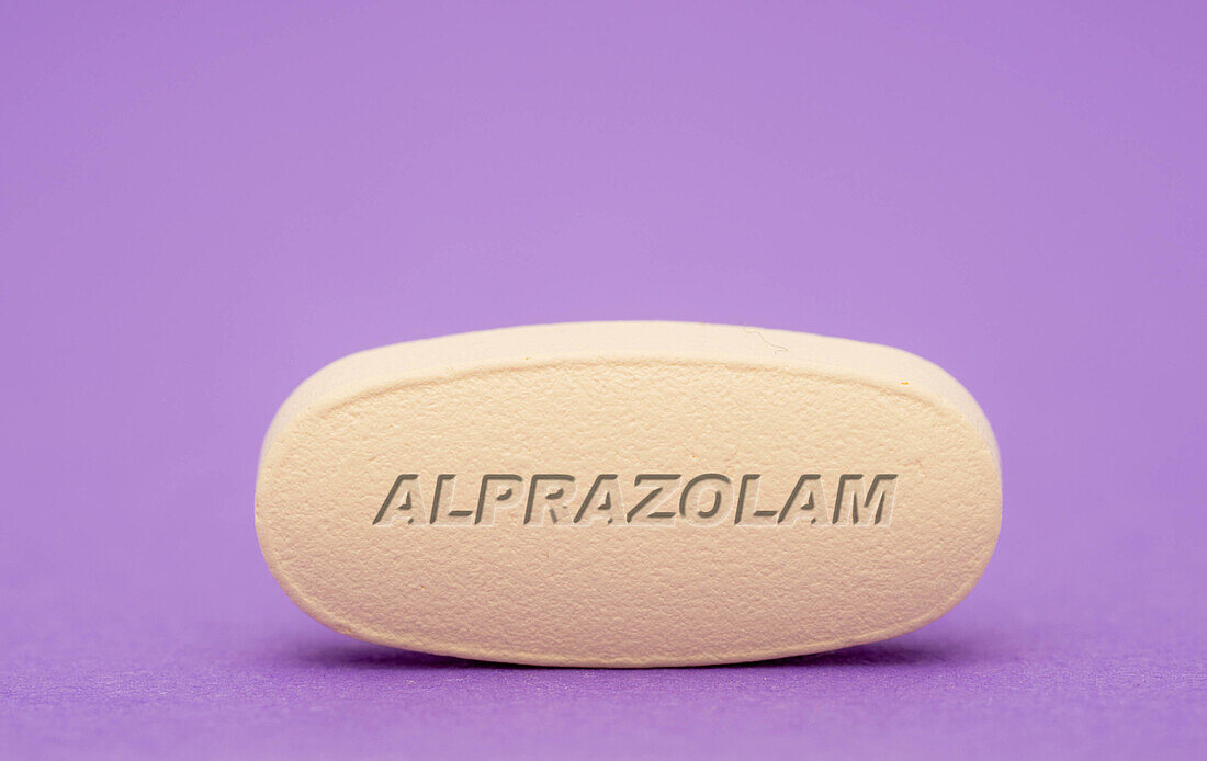 Alprazolam pill, conceptual image