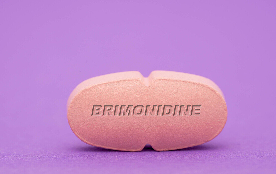 Brimonidine pill, conceptual image