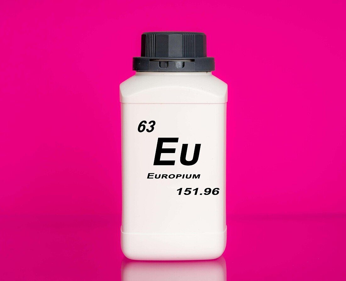 Container of the chemical element europium