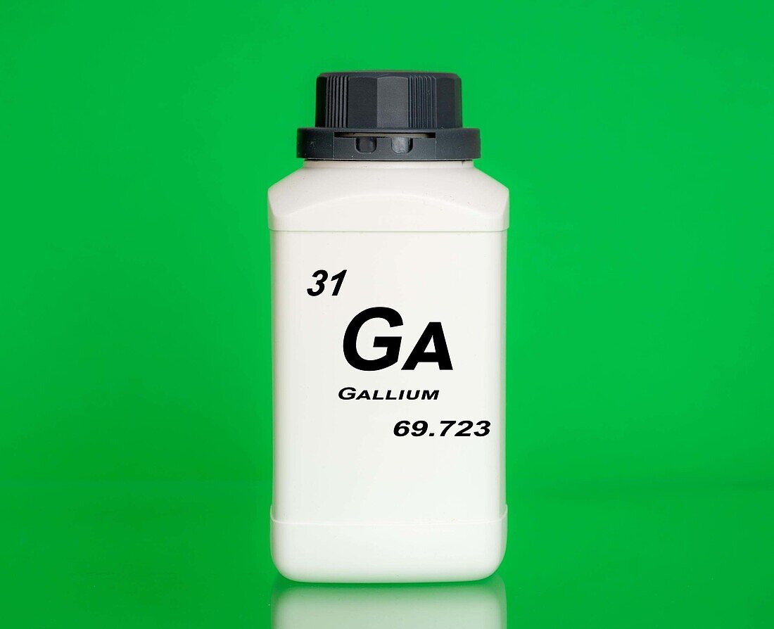 Container of the chemical element gallium