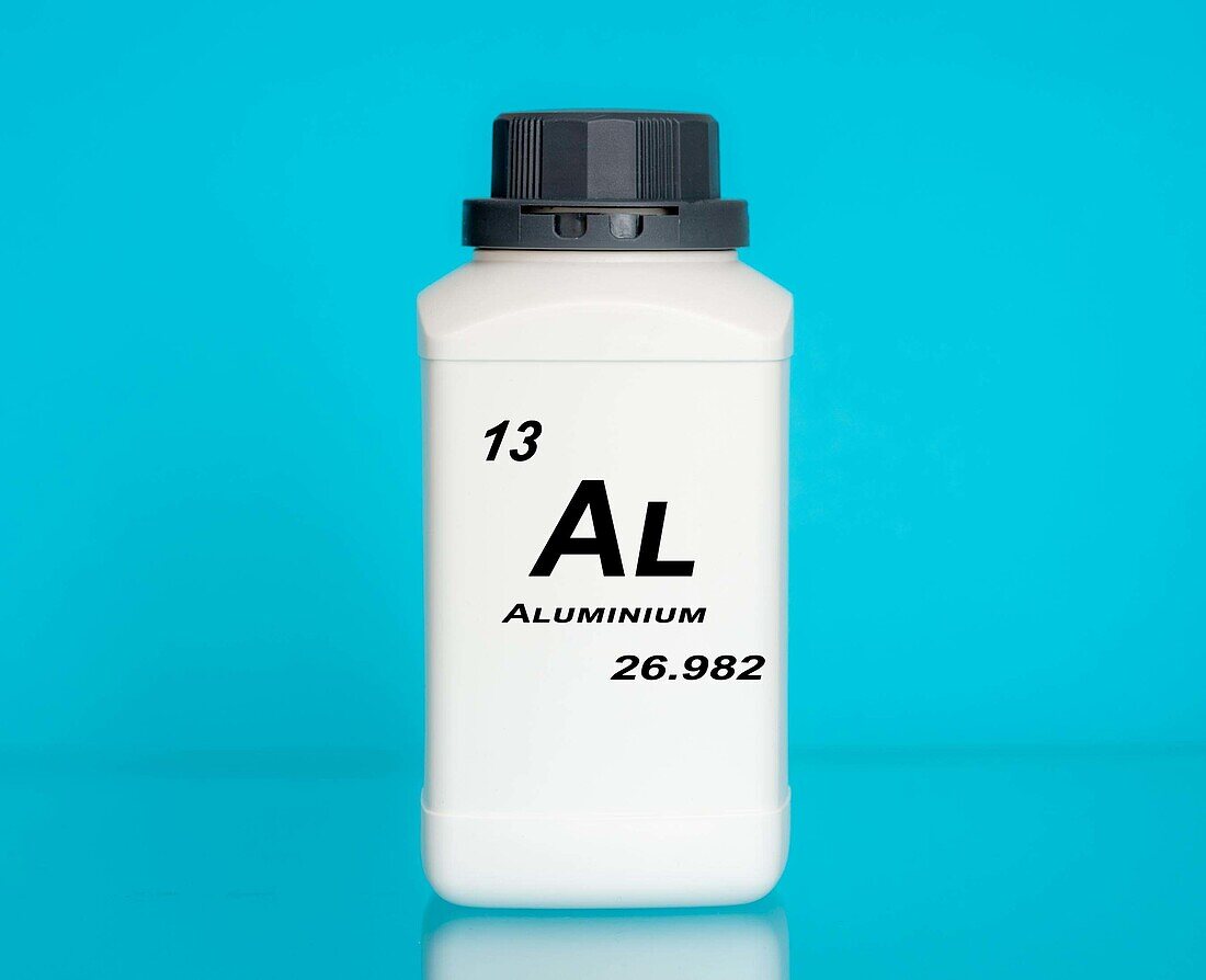 Container of the chemical element aluminium