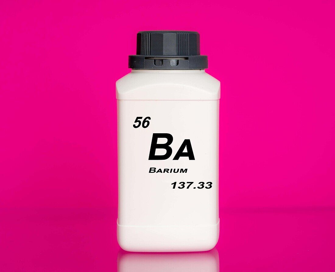 Container of the chemical element barium