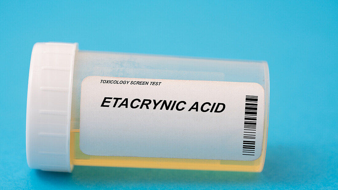 Urine test for etacrynic acid