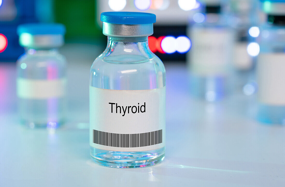 Vial of thyroid drug, concpetual image