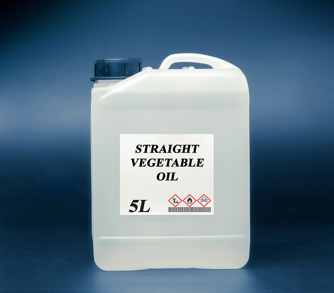 Canister of straight vegetable oil