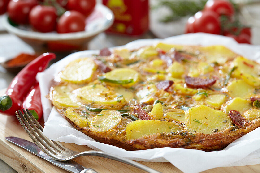 Potato Quiche with Chorizo