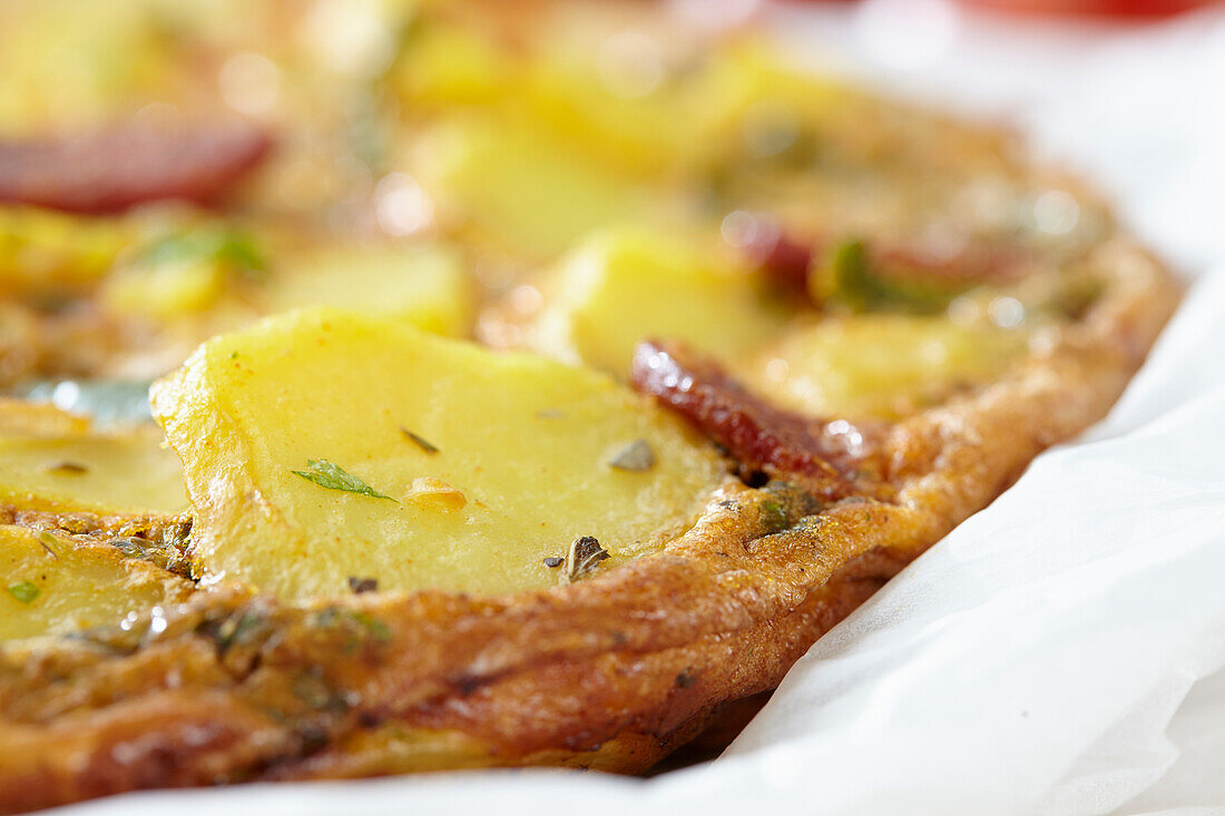 Kartoffel Quiche mit Chorizo