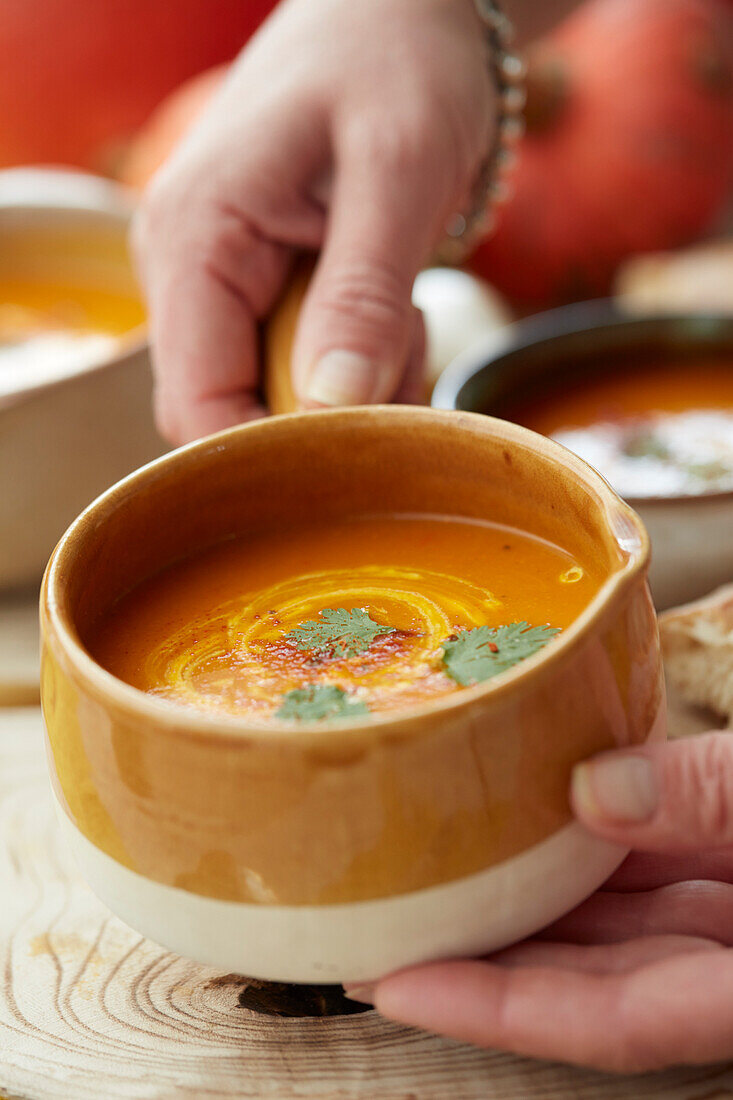 Pumpkin soup with parsley
