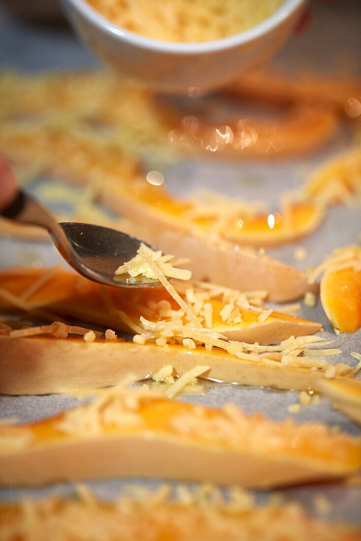 Pumpkin slices au gratin