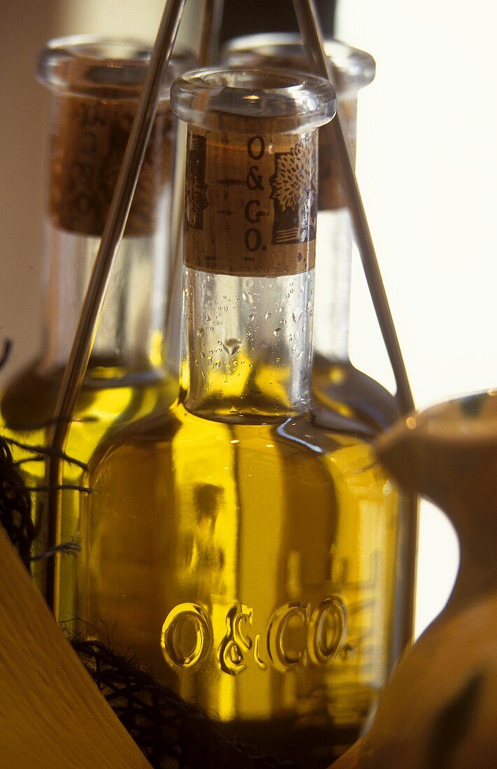 Olive oil in bottles of the French firm Oliver & Co