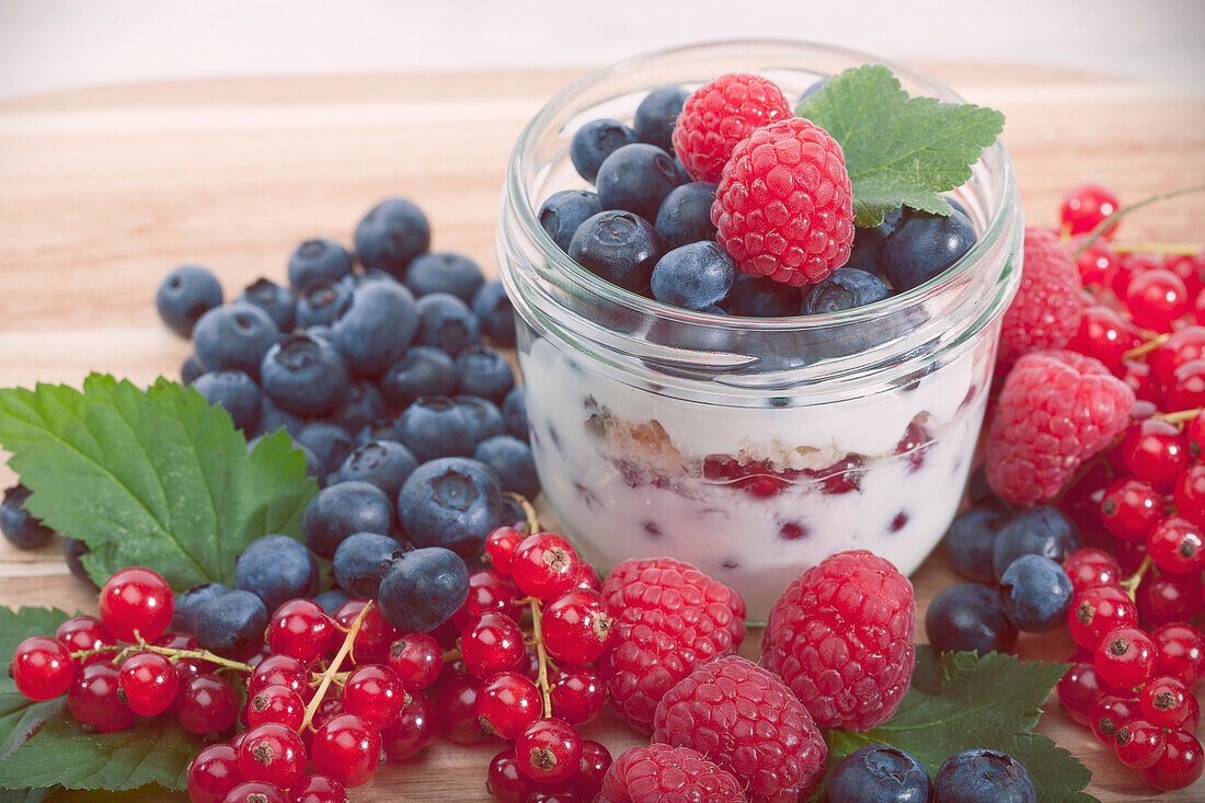 Rubus idaeus, Vaccinium corymbosum, Ribes rubrum