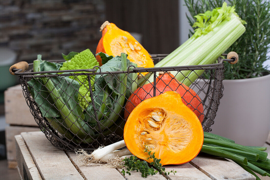 Pumpkin, vegetable basket