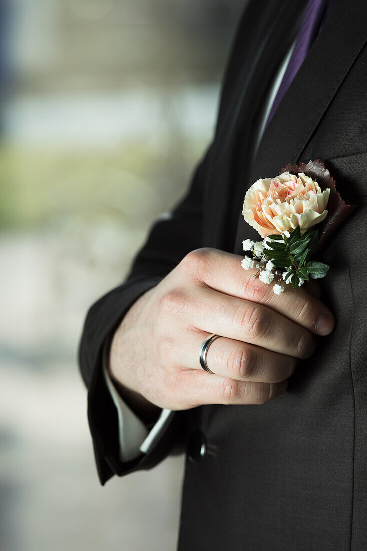 Corsage for groom