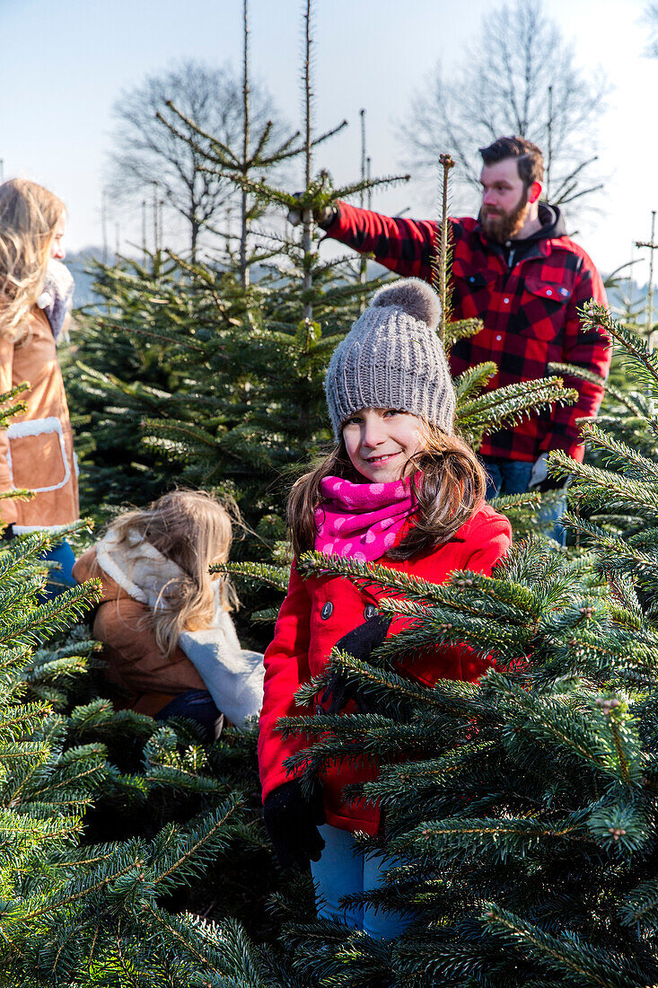 Family Christmas tree shopping