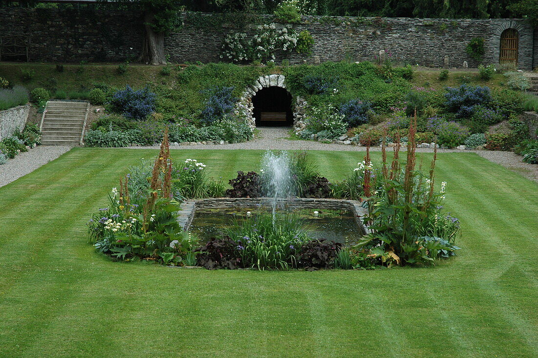 Pond with fountain