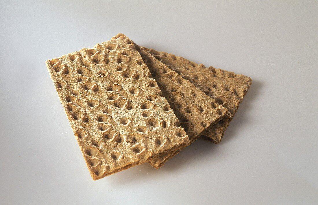 Three slices of crispbread