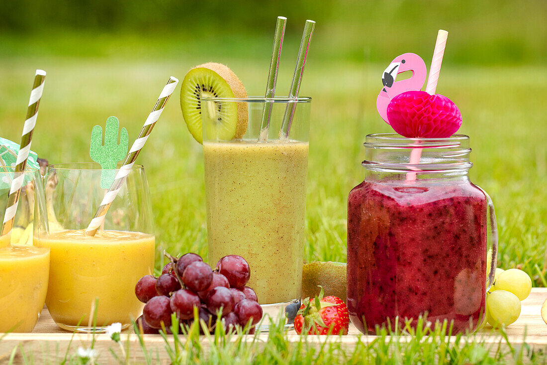 Colourful smoothies