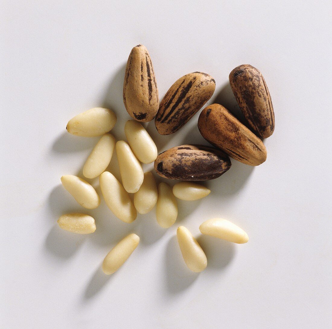 Pine nuts, shelled and unshelled